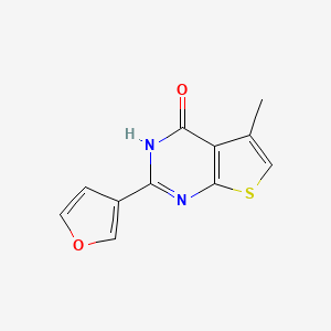 molecular formula C11H8N2O2S B7623312 2-(furan-3-yl)-5-methyl-3H-thieno[2,3-d]pyrimidin-4-one 