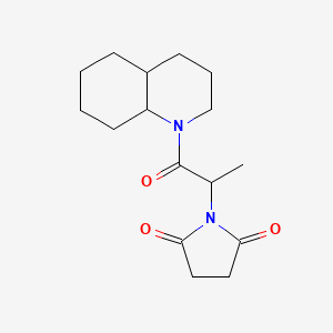 molecular formula C16H24N2O3 B7623318 1-[1-(3,4,4a,5,6,7,8,8a-octahydro-2H-quinolin-1-yl)-1-oxopropan-2-yl]pyrrolidine-2,5-dione 