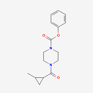 molecular formula C16H20N2O3 B7623335 Phenyl 4-(2-methylcyclopropanecarbonyl)piperazine-1-carboxylate 