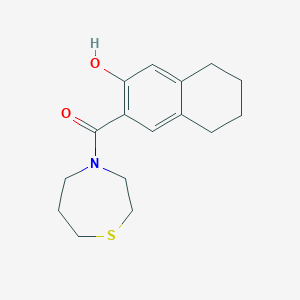 molecular formula C16H21NO2S B7623357 (3-Hydroxy-5,6,7,8-tetrahydronaphthalen-2-yl)-(1,4-thiazepan-4-yl)methanone 