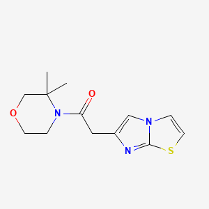 molecular formula C13H17N3O2S B7623359 1-(3,3-Dimethylmorpholin-4-yl)-2-imidazo[2,1-b][1,3]thiazol-6-ylethanone 