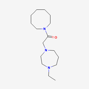 molecular formula C16H31N3O B7623360 1-(Azocan-1-yl)-2-(4-ethyl-1,4-diazepan-1-yl)ethanone 