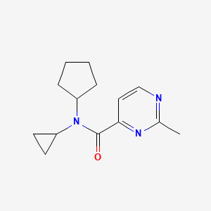 molecular formula C14H19N3O B7623387 N-cyclopentyl-N-cyclopropyl-2-methylpyrimidine-4-carboxamide 