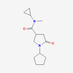 molecular formula C14H22N2O2 B7623392 1-cyclopentyl-N-cyclopropyl-N-methyl-5-oxopyrrolidine-3-carboxamide 