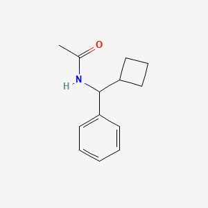 molecular formula C13H17NO B7623407 N-[cyclobutyl(phenyl)methyl]acetamide 