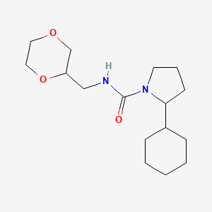 2-cyclohexyl-N-(1,4-dioxan-2-ylmethyl)pyrrolidine-1-carboxamide