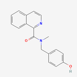 molecular formula C18H16N2O2 B7623434 N-[(4-hydroxyphenyl)methyl]-N-methylisoquinoline-1-carboxamide 