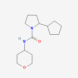 molecular formula C15H26N2O2 B7623455 2-cyclopentyl-N-(oxan-4-yl)pyrrolidine-1-carboxamide 