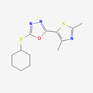 2-Cyclohexylsulfanyl-5-(2,4-dimethyl-1,3-thiazol-5-yl)-1,3,4-oxadiazole