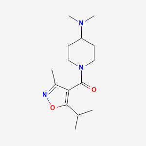 [4-(Dimethylamino)piperidin-1-yl]-(3-methyl-5-propan-2-yl-1,2-oxazol-4-yl)methanone