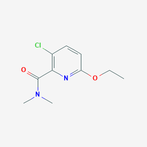 molecular formula C10H13ClN2O2 B7623562 3-chloro-6-ethoxy-N,N-dimethylpyridine-2-carboxamide 