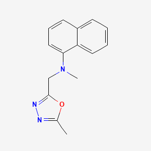 molecular formula C15H15N3O B7623572 N-methyl-N-[(5-methyl-1,3,4-oxadiazol-2-yl)methyl]naphthalen-1-amine 