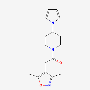 2-(3,5-Dimethyl-1,2-oxazol-4-yl)-1-(4-pyrrol-1-ylpiperidin-1-yl)ethanone