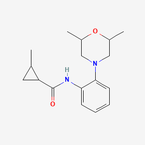 molecular formula C17H24N2O2 B7623660 N-[2-(2,6-dimethylmorpholin-4-yl)phenyl]-2-methylcyclopropane-1-carboxamide 