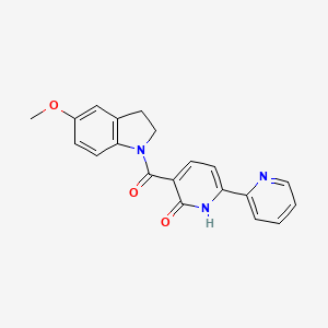 3-(5-methoxy-2,3-dihydroindole-1-carbonyl)-6-pyridin-2-yl-1H-pyridin-2-one