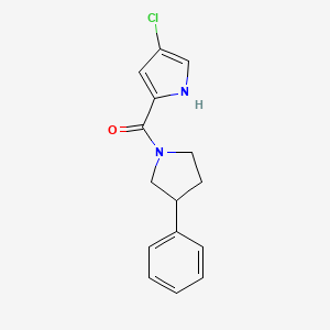 molecular formula C15H15ClN2O B7623686 (4-chloro-1H-pyrrol-2-yl)-(3-phenylpyrrolidin-1-yl)methanone 