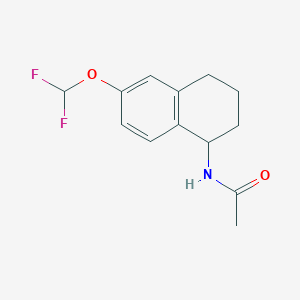 molecular formula C13H15F2NO2 B7623707 N-[6-(difluoromethoxy)-1,2,3,4-tetrahydronaphthalen-1-yl]acetamide 