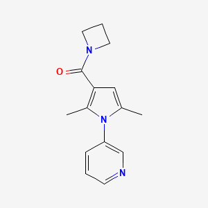 molecular formula C15H17N3O B7623734 Azetidin-1-yl-(2,5-dimethyl-1-pyridin-3-ylpyrrol-3-yl)methanone 