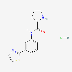 N-[3-(1,3-thiazol-2-yl)phenyl]pyrrolidine-2-carboxamide;hydrochloride