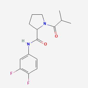 N-(3,4-difluorophenyl)-1-(2-methylpropanoyl)pyrrolidine-2-carboxamide