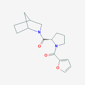 molecular formula C16H20N2O3 B7623827 2-azabicyclo[2.2.1]heptan-2-yl-[(2S)-1-(furan-2-carbonyl)pyrrolidin-2-yl]methanone 