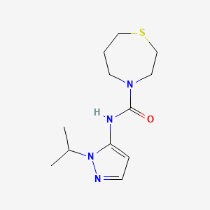 molecular formula C12H20N4OS B7623864 N-(2-propan-2-ylpyrazol-3-yl)-1,4-thiazepane-4-carboxamide 