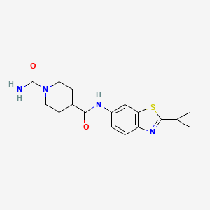 4-N-(2-cyclopropyl-1,3-benzothiazol-6-yl)piperidine-1,4-dicarboxamide