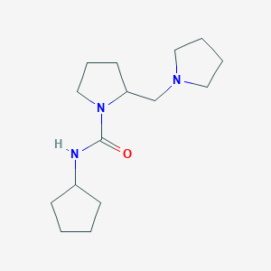 molecular formula C15H27N3O B7623905 N-cyclopentyl-2-(pyrrolidin-1-ylmethyl)pyrrolidine-1-carboxamide 