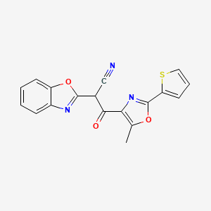 2-(1,3-Benzoxazol-2-yl)-3-(5-methyl-2-thiophen-2-yl-1,3-oxazol-4-yl)-3-oxopropanenitrile