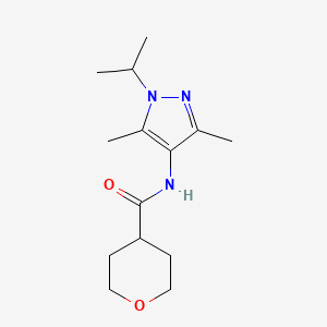 N-(3,5-dimethyl-1-propan-2-ylpyrazol-4-yl)oxane-4-carboxamide