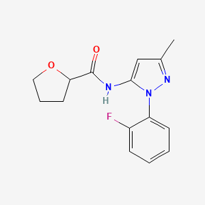 N-[2-(2-fluorophenyl)-5-methylpyrazol-3-yl]oxolane-2-carboxamide