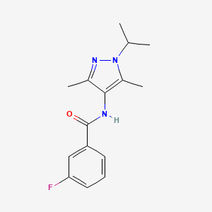 N-(3,5-dimethyl-1-propan-2-ylpyrazol-4-yl)-3-fluorobenzamide