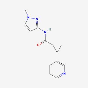 molecular formula C13H14N4O B7623999 N-(1-methylpyrazol-3-yl)-2-pyridin-3-ylcyclopropane-1-carboxamide 