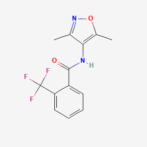 molecular formula C13H11F3N2O2 B7624022 N-(3,5-dimethyl-1,2-oxazol-4-yl)-2-(trifluoromethyl)benzamide 