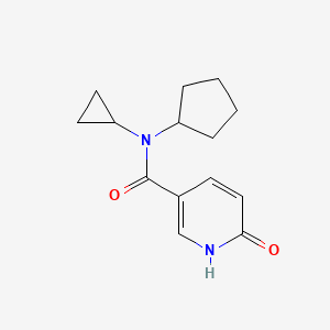 molecular formula C14H18N2O2 B7624048 N-cyclopentyl-N-cyclopropyl-6-oxo-1H-pyridine-3-carboxamide 