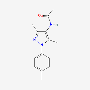 molecular formula C14H17N3O B7624071 N-[3,5-dimethyl-1-(4-methylphenyl)pyrazol-4-yl]acetamide 