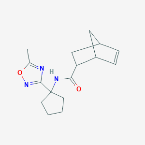 molecular formula C16H21N3O2 B7624080 N-[1-(5-methyl-1,2,4-oxadiazol-3-yl)cyclopentyl]bicyclo[2.2.1]hept-5-ene-2-carboxamide 