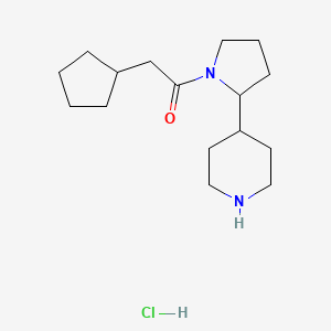 molecular formula C16H29ClN2O B7624112 2-Cyclopentyl-1-(2-piperidin-4-ylpyrrolidin-1-yl)ethanone;hydrochloride 