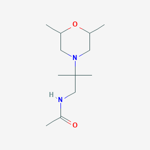 molecular formula C12H24N2O2 B7624130 N-[2-(2,6-dimethylmorpholin-4-yl)-2-methylpropyl]acetamide 