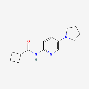 molecular formula C14H19N3O B7624153 N-(5-pyrrolidin-1-ylpyridin-2-yl)cyclobutanecarboxamide 