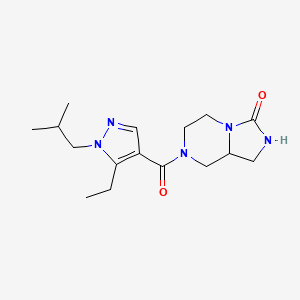 7-[5-Ethyl-1-(2-methylpropyl)pyrazole-4-carbonyl]-1,2,5,6,8,8a-hexahydroimidazo[1,5-a]pyrazin-3-one