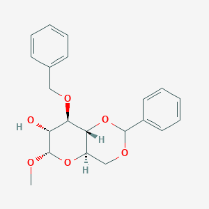 molecular formula C21H24O6 B076243 (4AR,6S,7R,8R,8aR)-8-(benzyloxy)-6-methoxy-2-phenylhexahydropyrano[3,2-d][1,3]dioxin-7-ol CAS No. 14419-69-3
