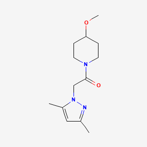 molecular formula C13H21N3O2 B7624325 2-(3,5-Dimethylpyrazol-1-yl)-1-(4-methoxypiperidin-1-yl)ethanone 