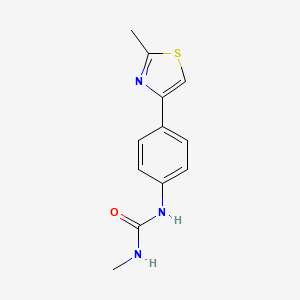 molecular formula C12H13N3OS B7624372 1-Methyl-3-[4-(2-methyl-1,3-thiazol-4-yl)phenyl]urea 