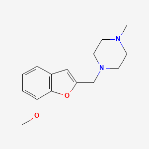 molecular formula C15H20N2O2 B7624424 1-[(7-Methoxy-1-benzofuran-2-yl)methyl]-4-methylpiperazine 