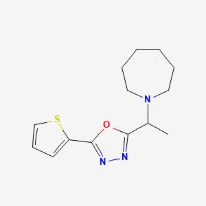 molecular formula C14H19N3OS B7624462 2-[1-(Azepan-1-yl)ethyl]-5-thiophen-2-yl-1,3,4-oxadiazole 