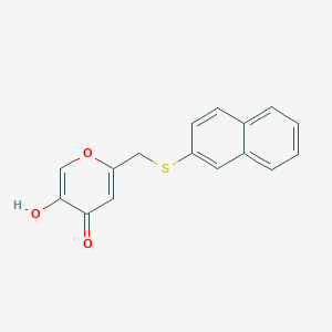 molecular formula C16H12O3S B7624476 5-Hydroxy-2-(naphthalen-2-ylsulfanylmethyl)pyran-4-one 