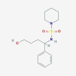 molecular formula C15H24N2O3S B7624502 N-(4-hydroxy-1-phenylbutyl)piperidine-1-sulfonamide 