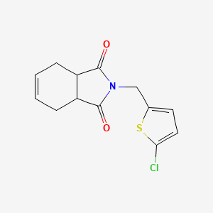 molecular formula C13H12ClNO2S B7624541 2-[(5-Chlorothiophen-2-yl)methyl]-3a,4,7,7a-tetrahydroisoindole-1,3-dione 