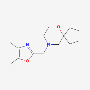 molecular formula C14H22N2O2 B7624566 9-[(4,5-Dimethyl-1,3-oxazol-2-yl)methyl]-6-oxa-9-azaspiro[4.5]decane 